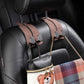 2-in-1 Premium Leather Car Headrest Hanger with Metal Hooks (1 Pair)