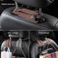 2-in-1 Premium Leather Car Headrest Hanger with Metal Hooks (1 Pair)