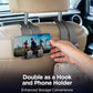 2-in-1 Premium Leather Car Headrest Hanger with Metal Hooks (1 Pair)
